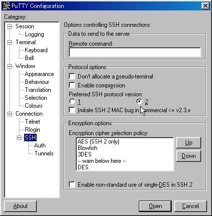 PuTTY SSH2̑I
